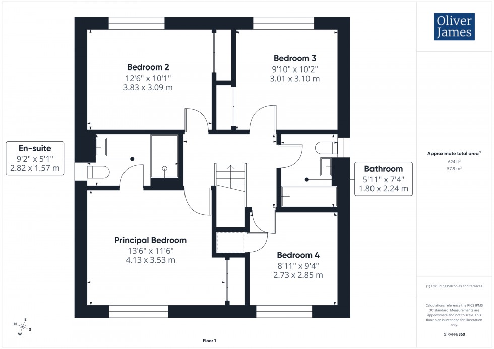 Floorplan for Lake Way, Huntingdon, PE29