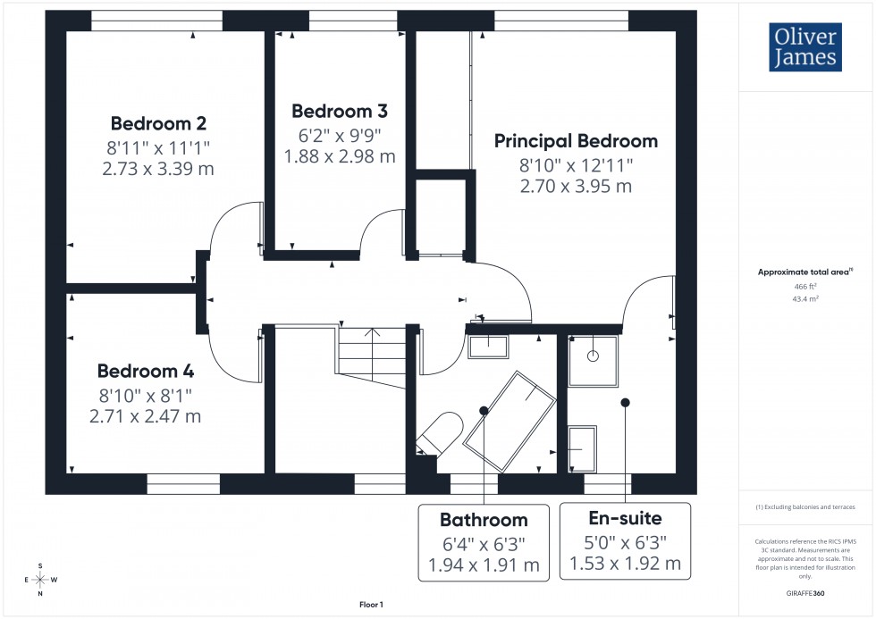 Floorplan for Elm Way, Sawtry, PE28