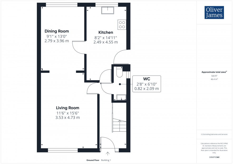 Floorplan for Buckingham Way, Sawtry, PE28