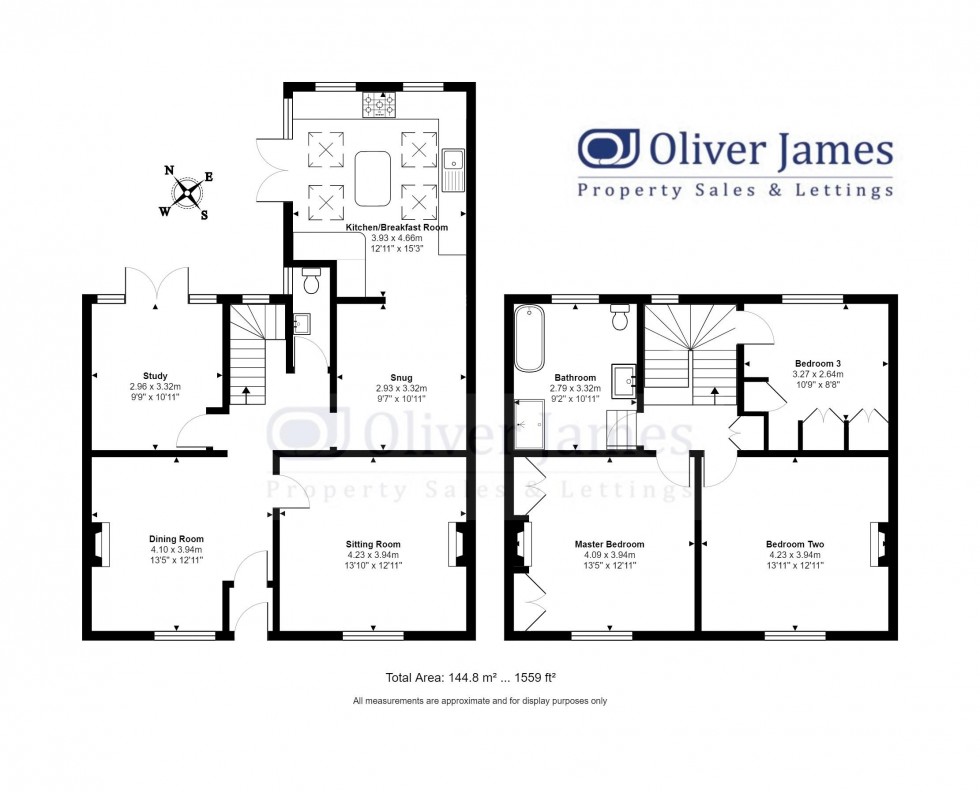 Floorplan for The Walks East, Huntingdon, Cambridgeshire.