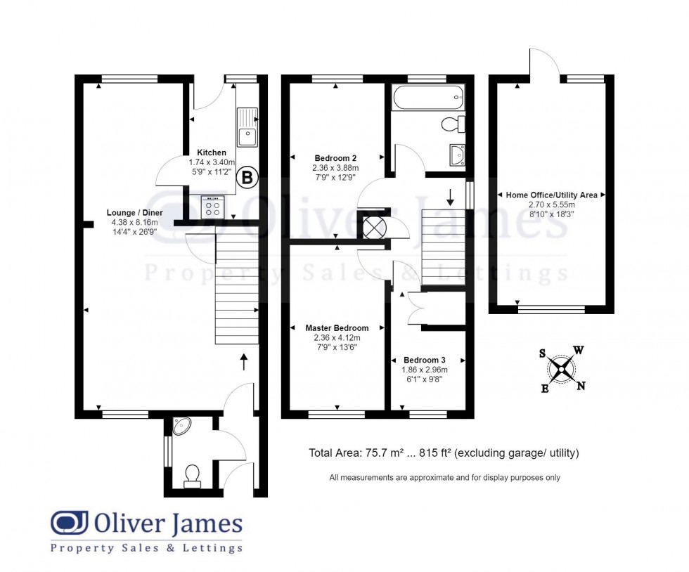 Floorplan for Glatton Road, Sawtry, Huntingdon.