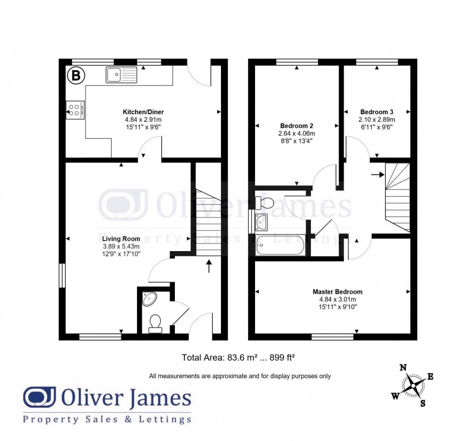 Floorplan for Parker Crescent, Sawtry, Huntingdon.