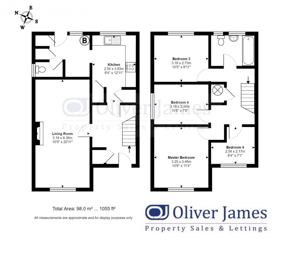 Floorplan for Burstellars, St. Ives, Cambridgeshire.