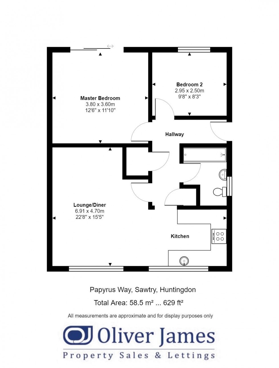 Floorplan for Papyrus Way, Sawtry, Huntingdon.