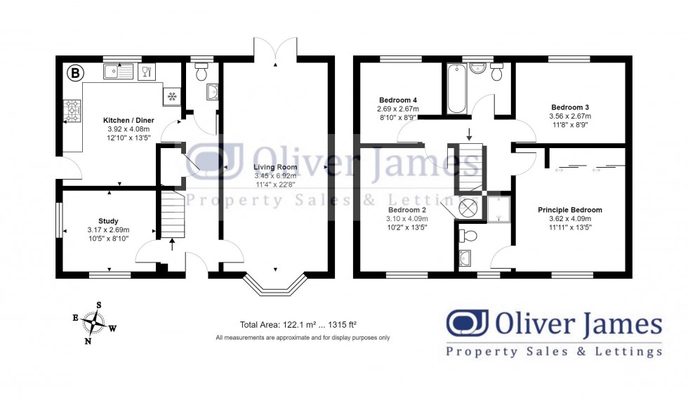 Floorplan for Rowell Way, Sawtry, Huntingdon.