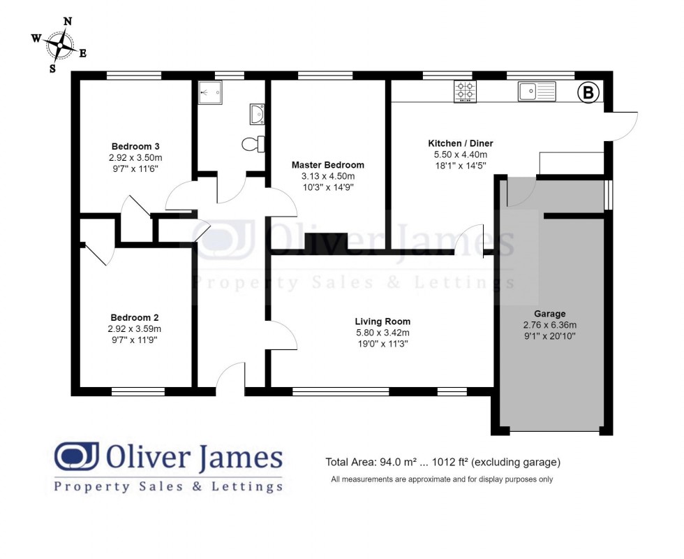 Floorplan for Girton Crescent, Hartford, Huntingdon.