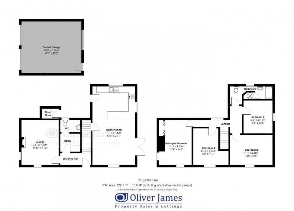 Floorplan for St. Judiths Lane, Sawtry, Huntingdon.