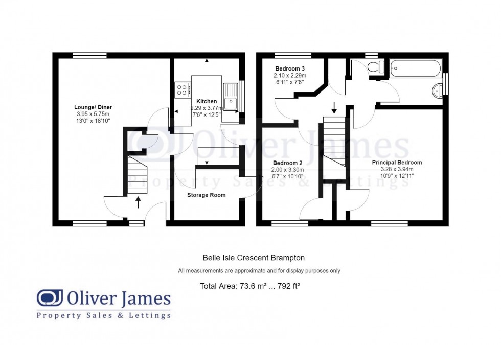 Floorplan for Belle Isle Crescent, Brampton, Huntingdon