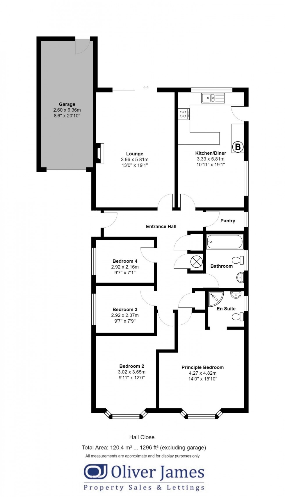 Floorplan for Hall Close, Huntingdon, Cambridgeshire.