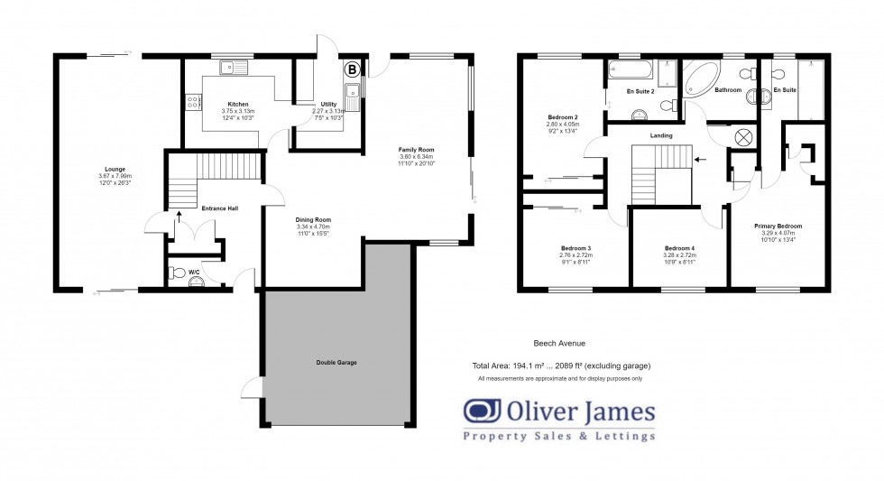 Floorplan for Beech Avenue, Great Stukeley, Huntingdon.