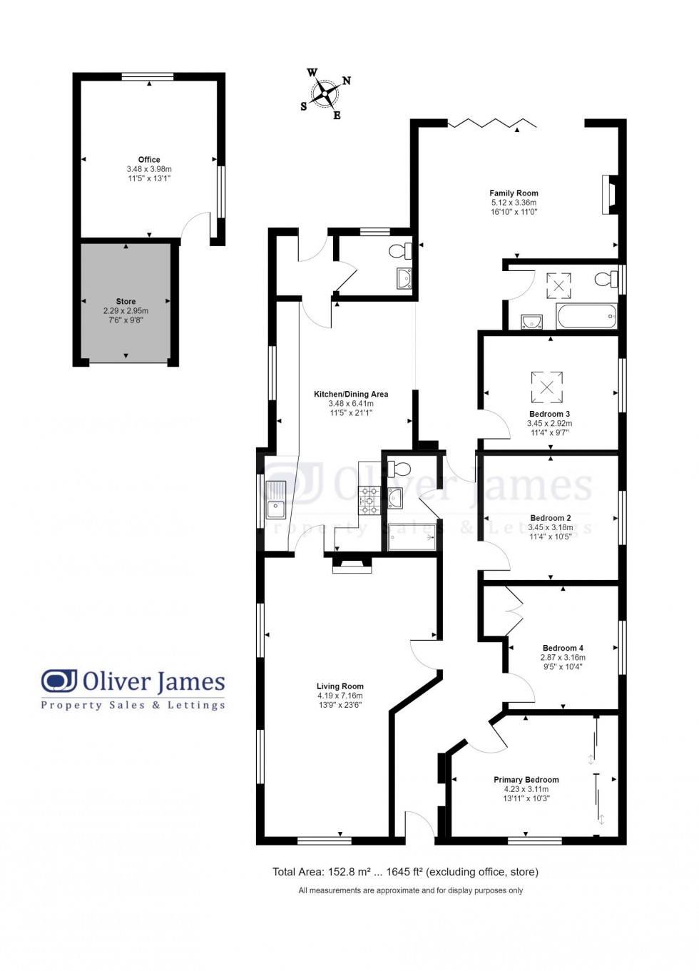 Floorplan for Miller Way, Brampton, Huntingdon.