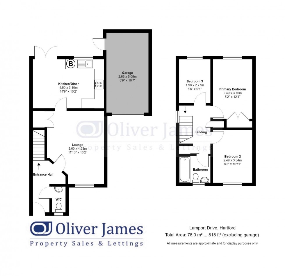 Floorplan for Lamport Drive, Huntingdon, Cambridgeshire.