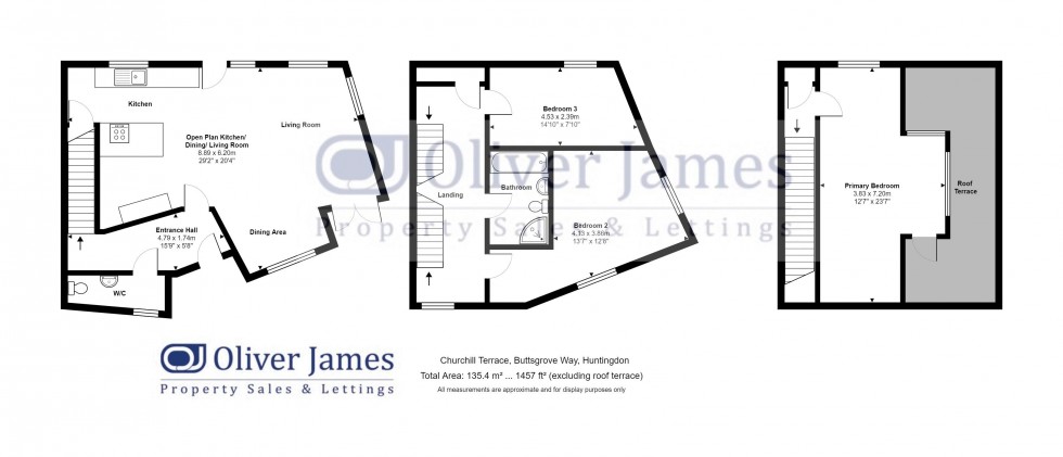Floorplan for Churchill Terrace, Buttsgrove Way, Huntingdon