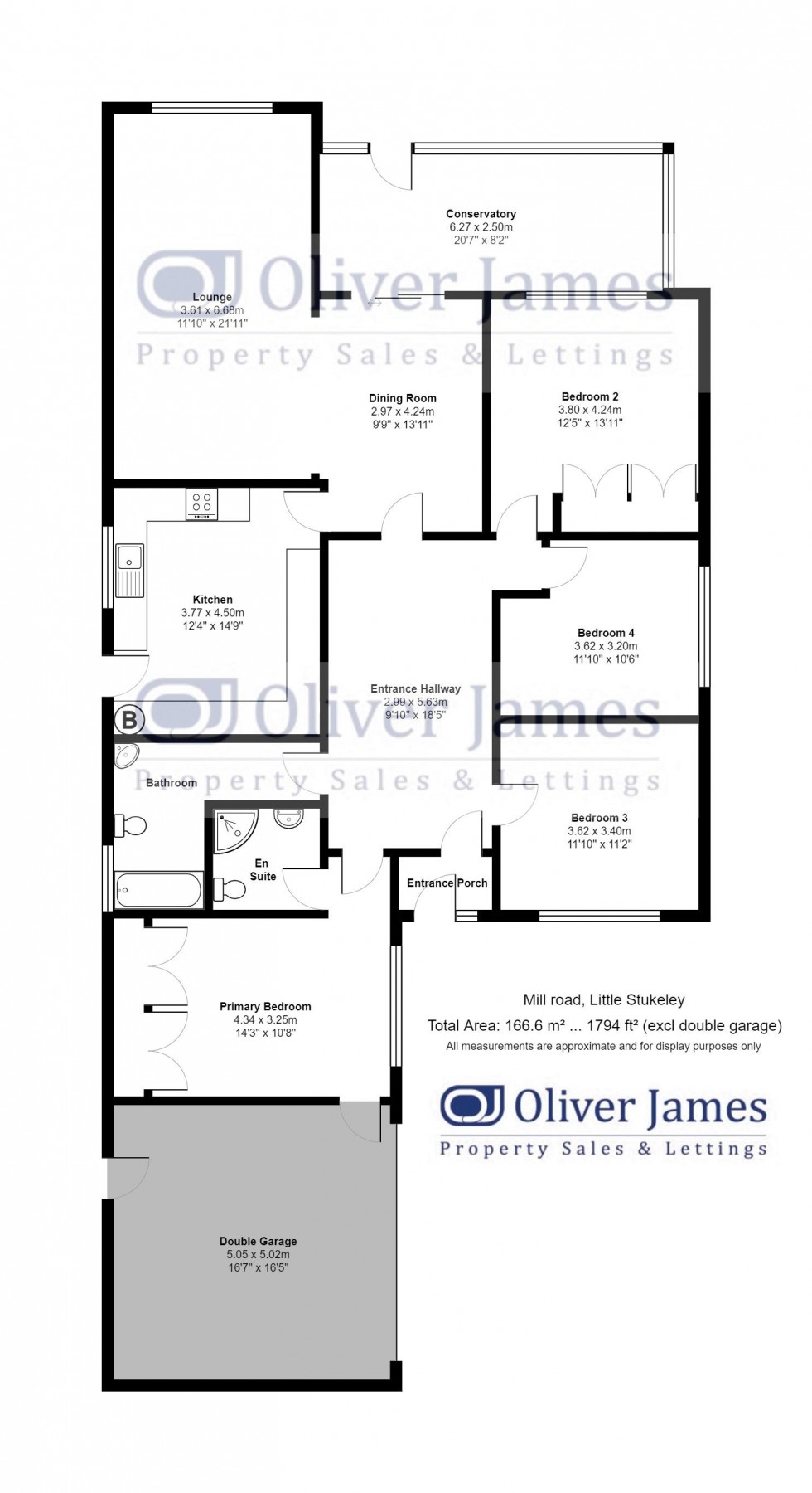 Floorplan for Mill Road, Little Stukeley, Huntingdon.