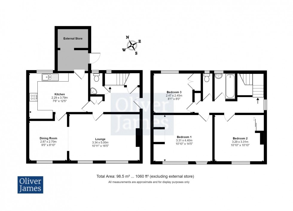 Floorplan for Belle Isle Crescent, Brampton, Huntingdon.