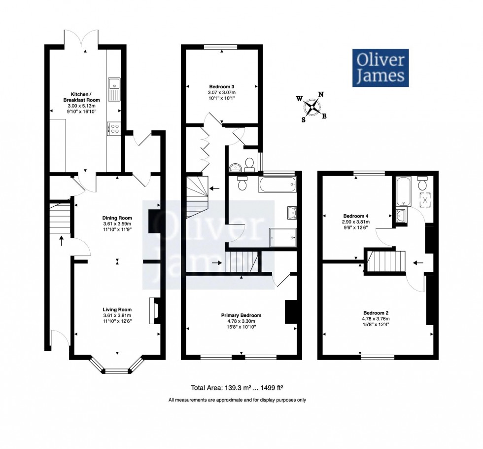 Floorplan for Priory Road, Huntingdon, Cambridgeshire.