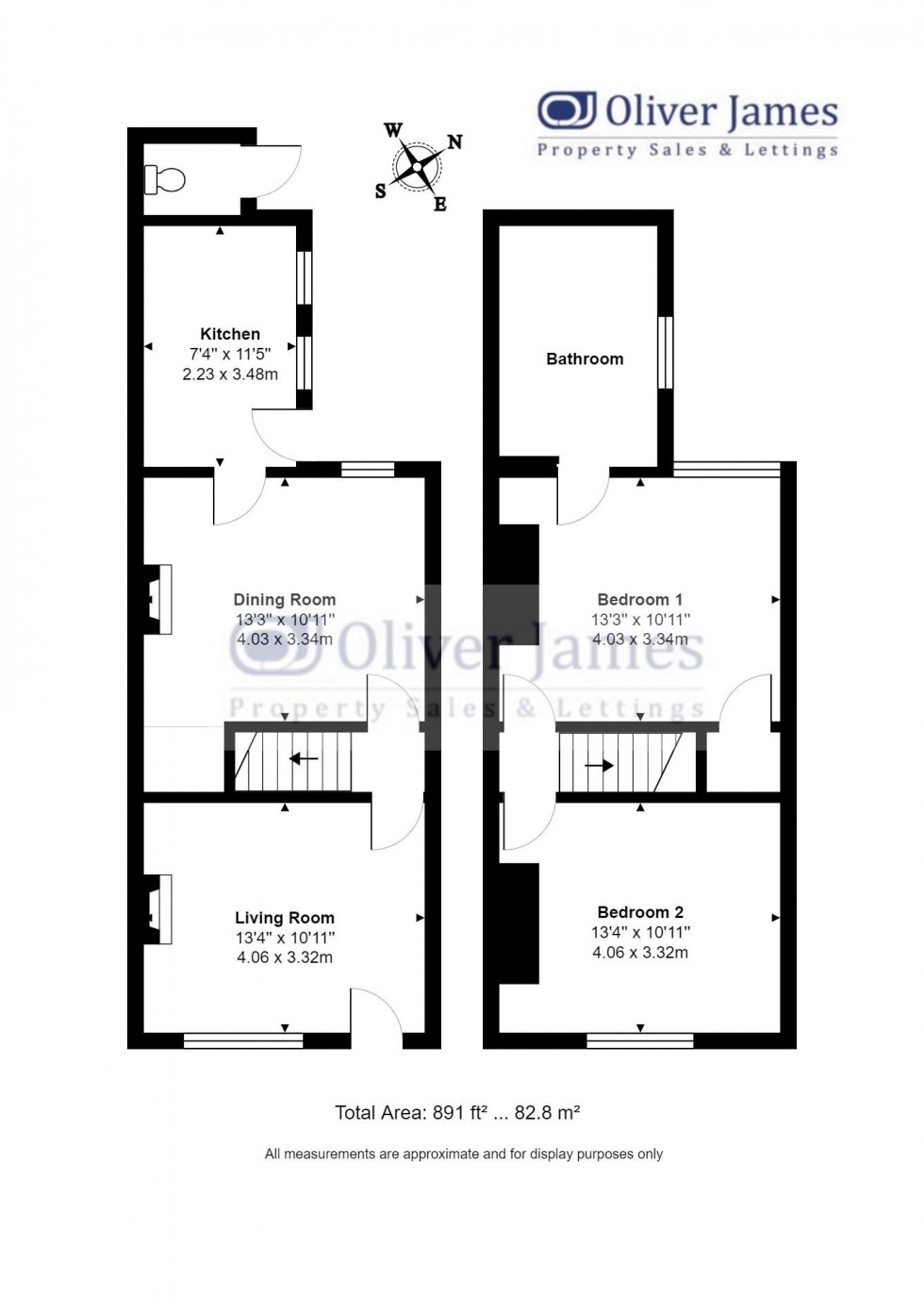 Floorplan for Ouse Walk, Huntingdon.