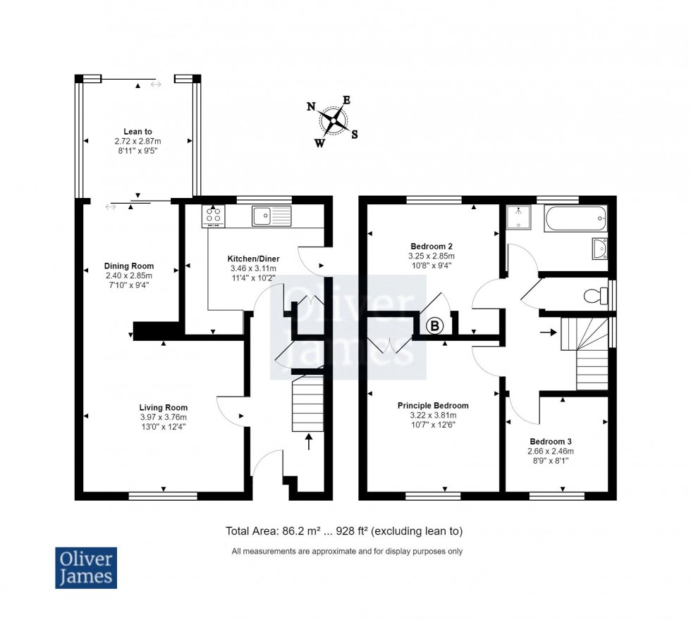 Floorplan for Newnham Close, Hartford, Huntingdon.