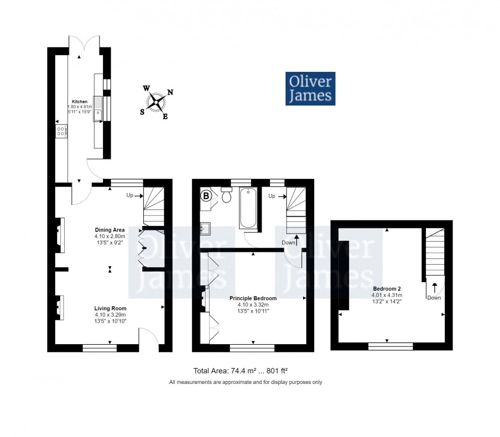 Floorplan for Ouse Walk, Huntingdon, Cambridgeshire.