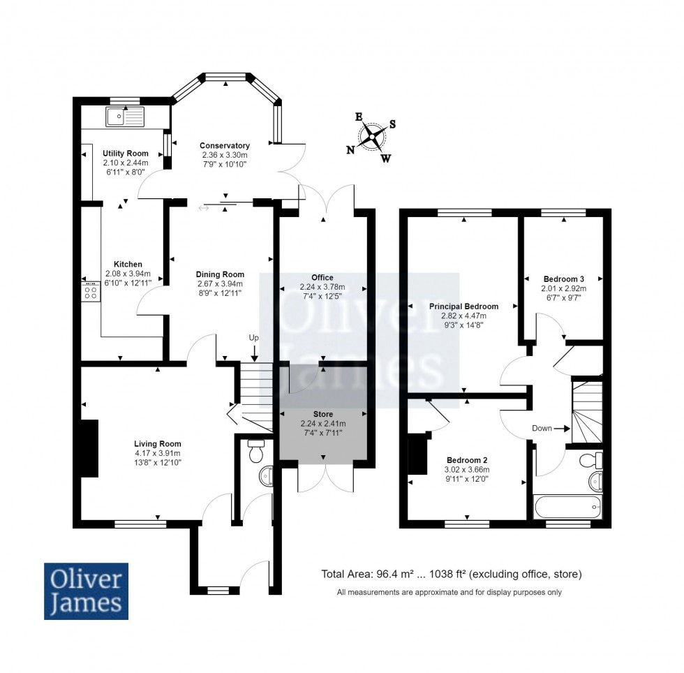 Floorplan for Rockingham Road, Sawtry, Huntingdon.