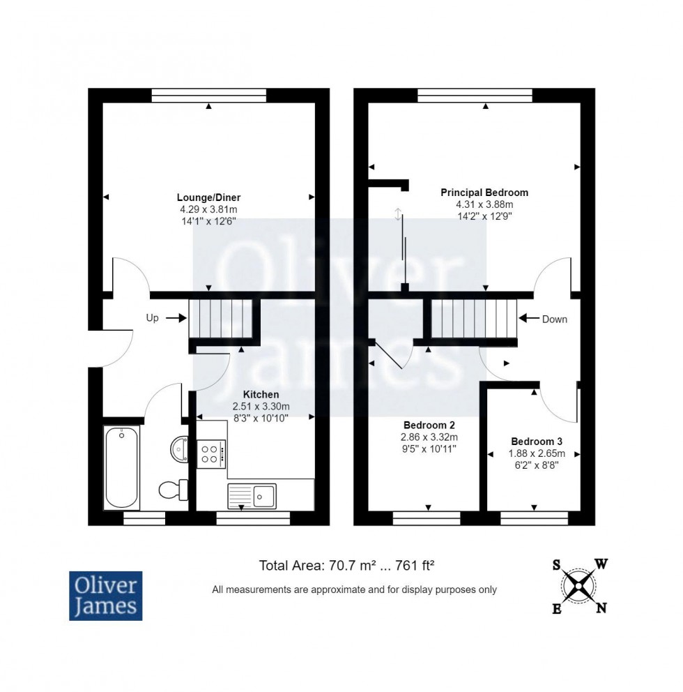 Floorplan for Hardy Close, Huntingdon, Cambridgeshire.