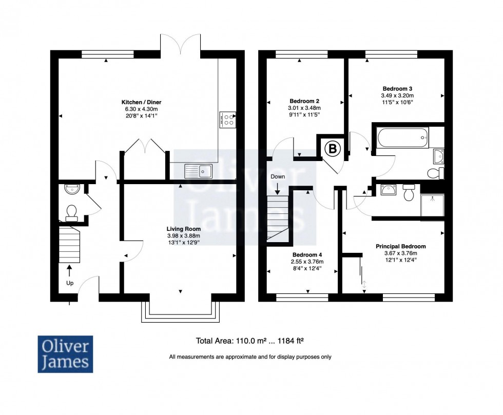 Floorplan for Heathcote Crescent, Alconbury Weald, Huntingdon