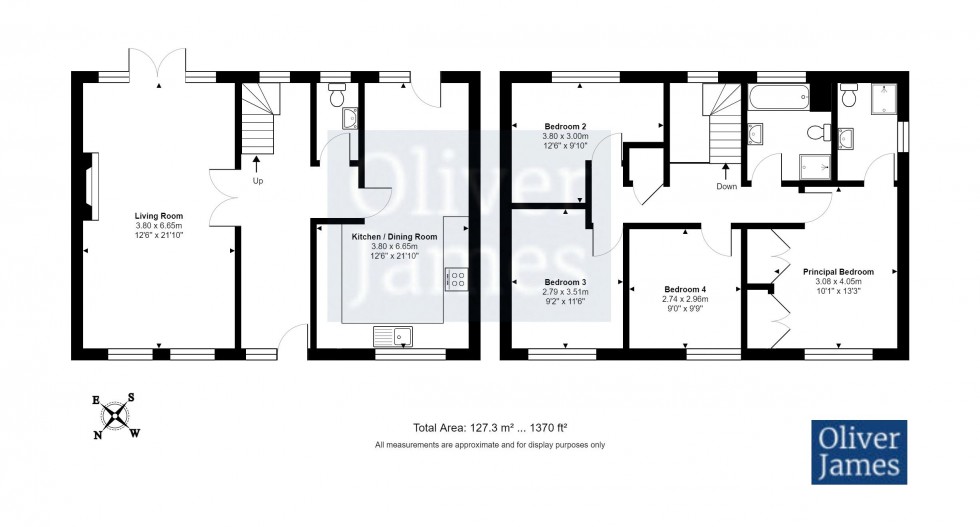 Floorplan for Pipers Lane, Godmanchester, Cambridgeshire.