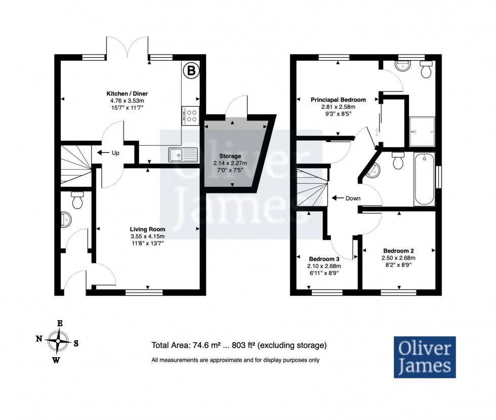 Floorplan for Rowell Way, Sawtry, Huntingdon.