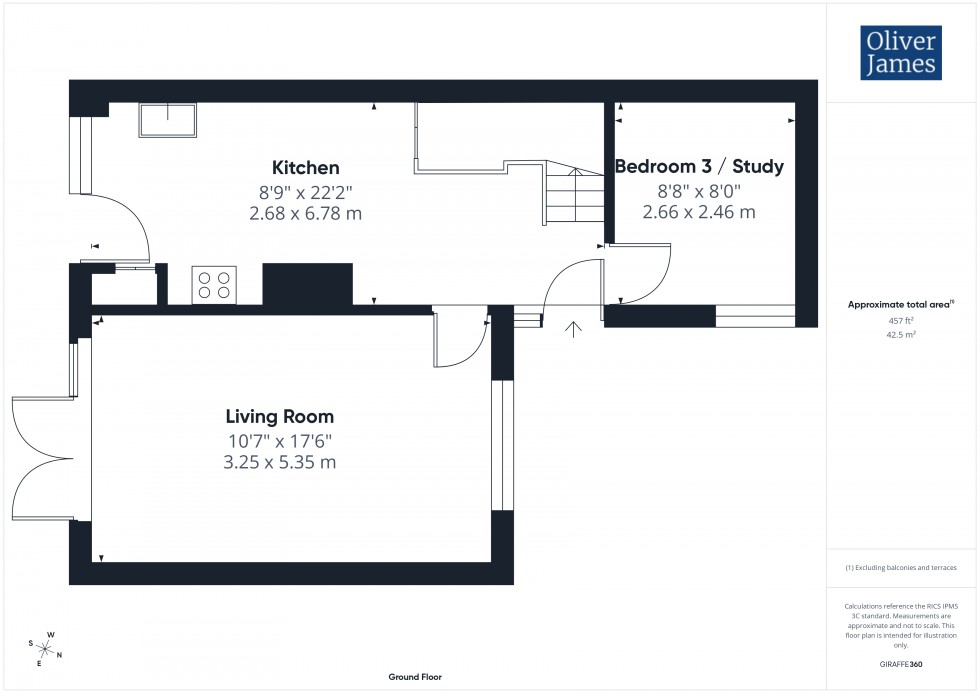 Floorplan for Sandwich Close, Huntingdon, PE29