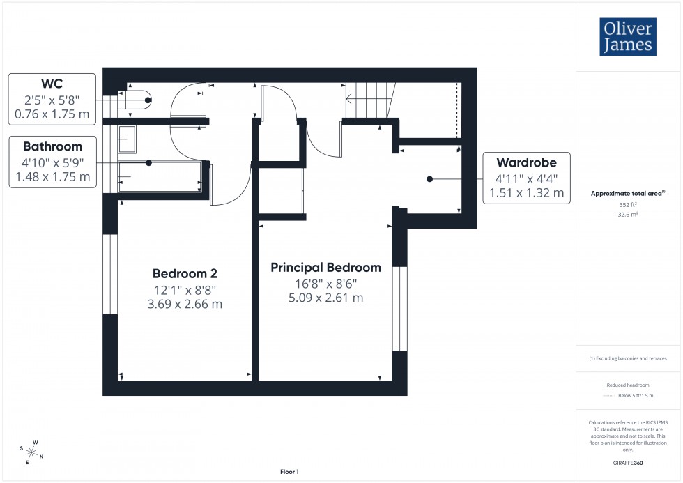 Floorplan for Sandwich Close, Huntingdon, PE29