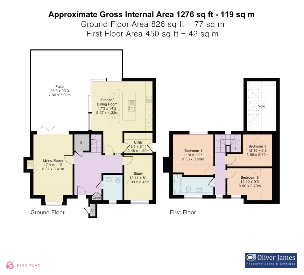 Floorplan for 12 Fen Lane, Sawtry, PE28