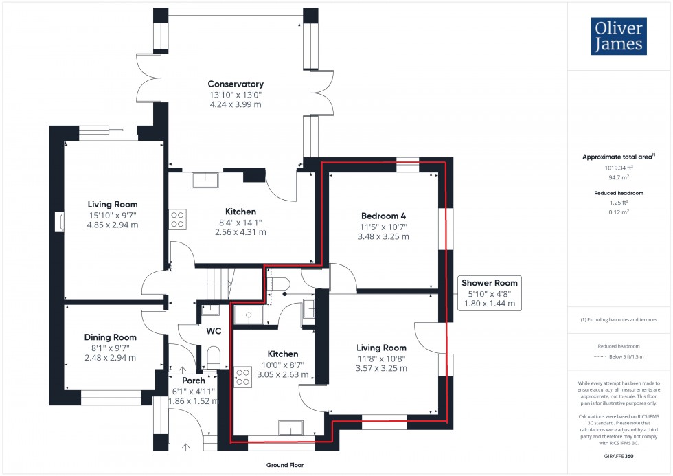 Floorplan for Sparrowhawk Way, Hartford, PE29