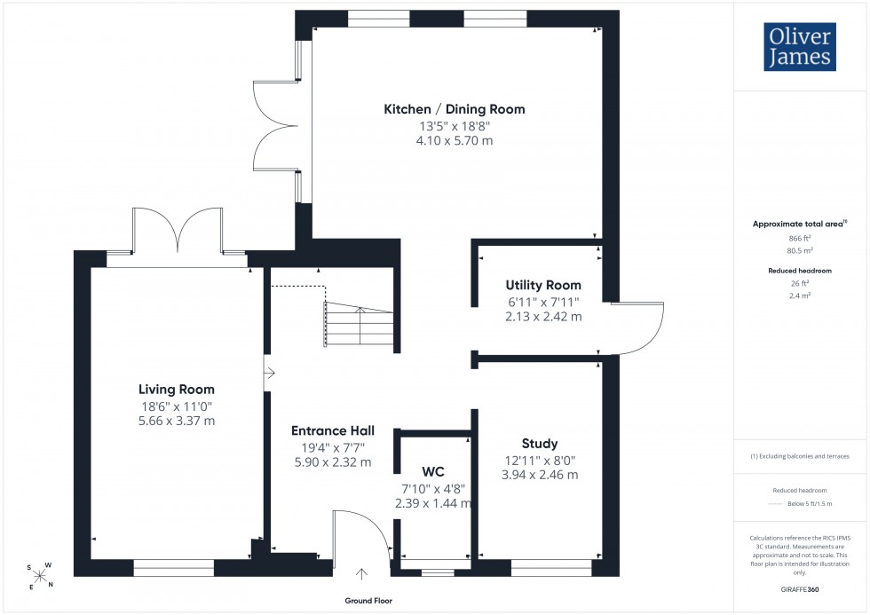 Floorplan for 12 Fen Lane, Sawtry, PE28