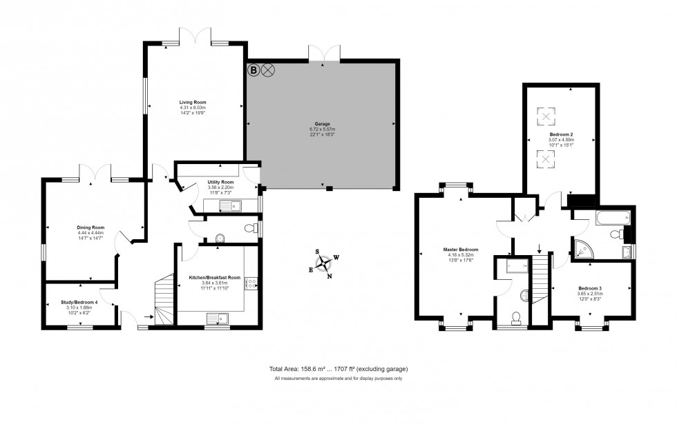 Floorplan for Royal Oak Close, Upwood, Huntingdon.