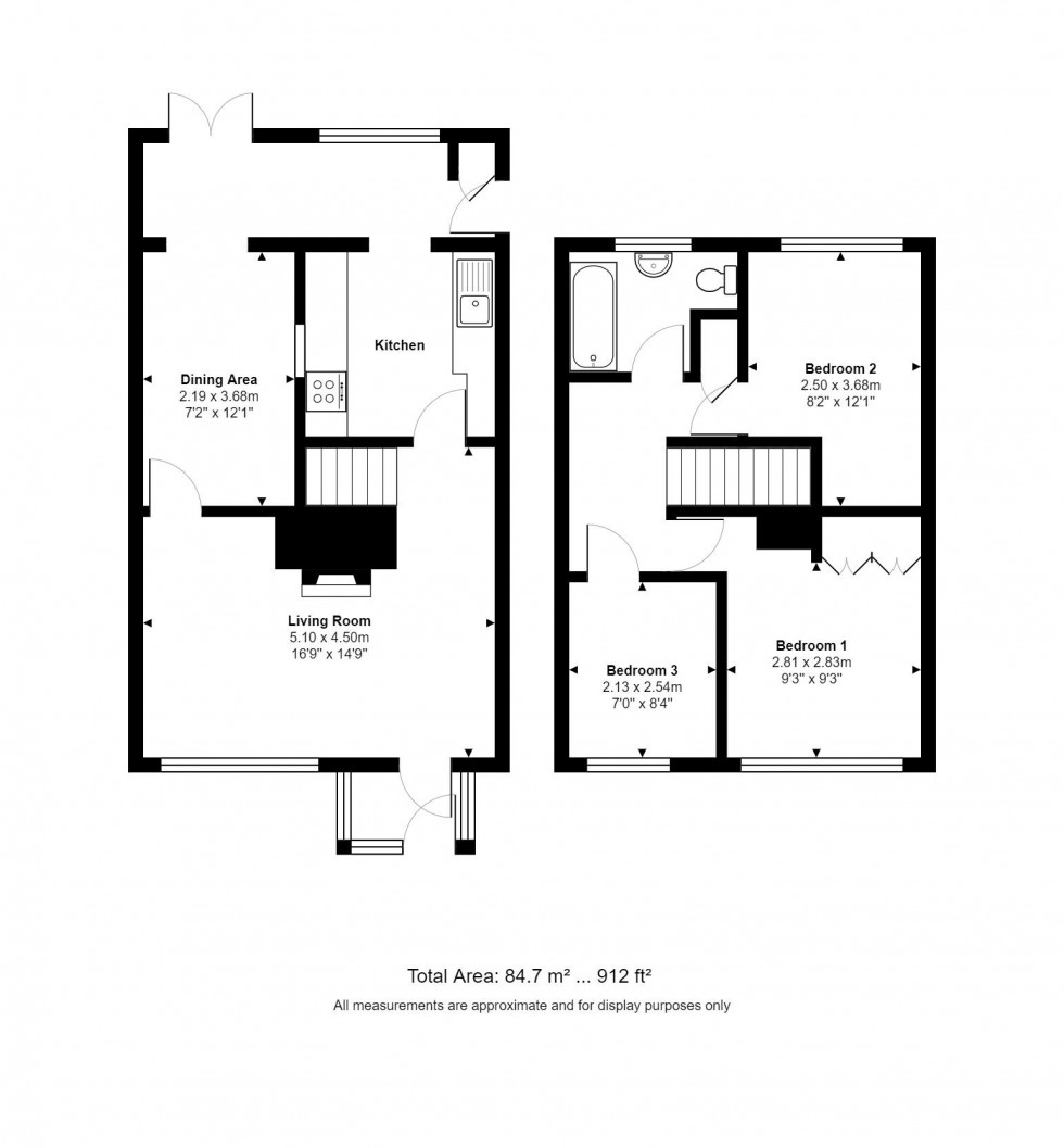 Floorplan for Highfield Avenue, Alconbury Weston