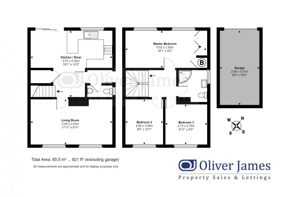 Floorplan for Oberon Close, Hartford, Huntingdon.