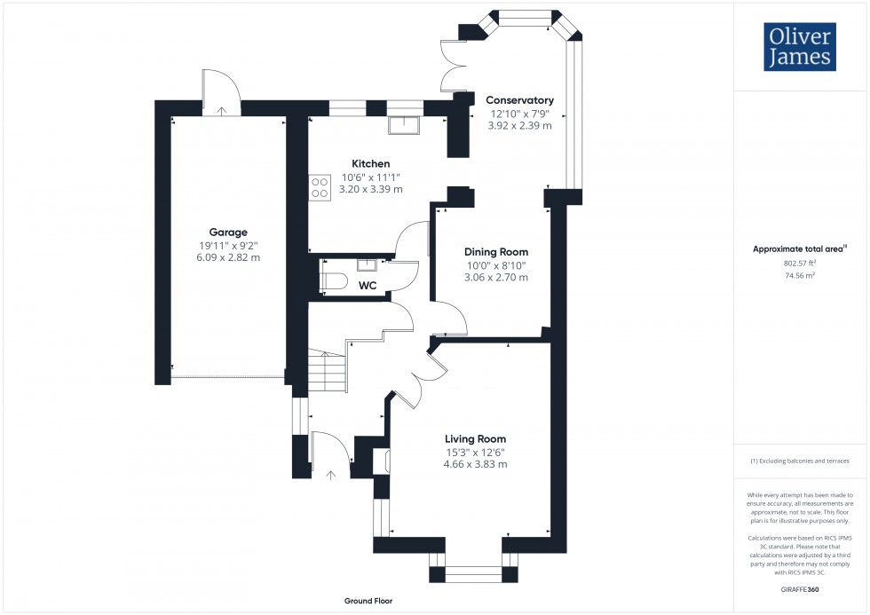 Floorplan for Tawny Crescent, Hartford, PE29