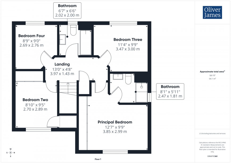 Floorplan for Burmoor Close, Huntingdon, PE29