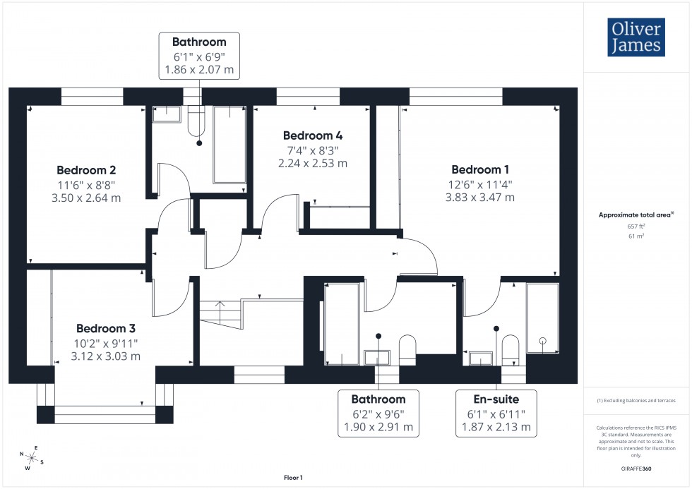 Floorplan for Hobby Close, Hartford, PE29