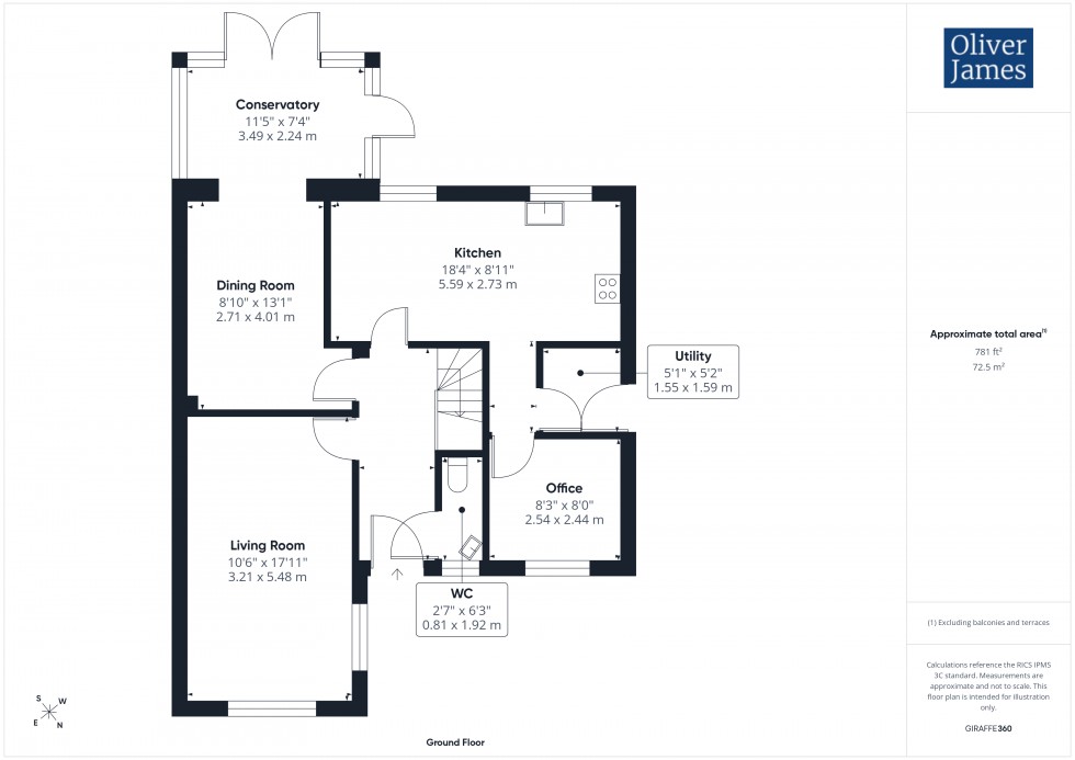 Floorplan for Owl Way, Hartford, PE29