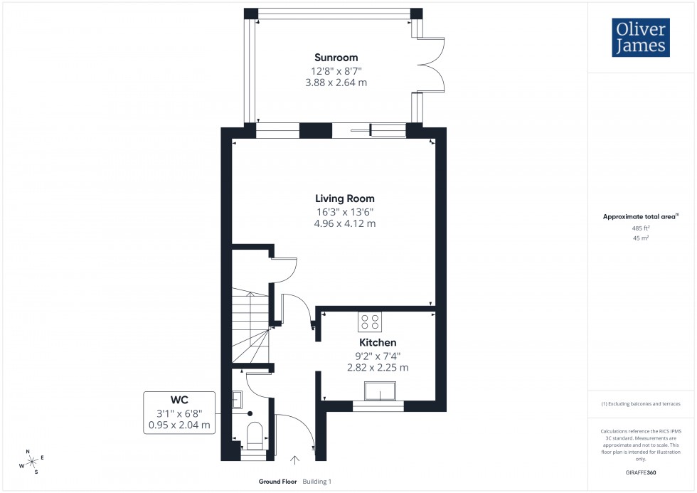 Floorplan for Merlin Close, Hartford, PE29