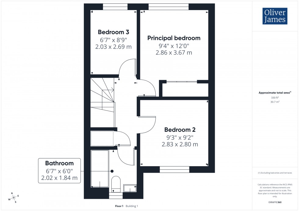 Floorplan for Merlin Close, Hartford, PE29