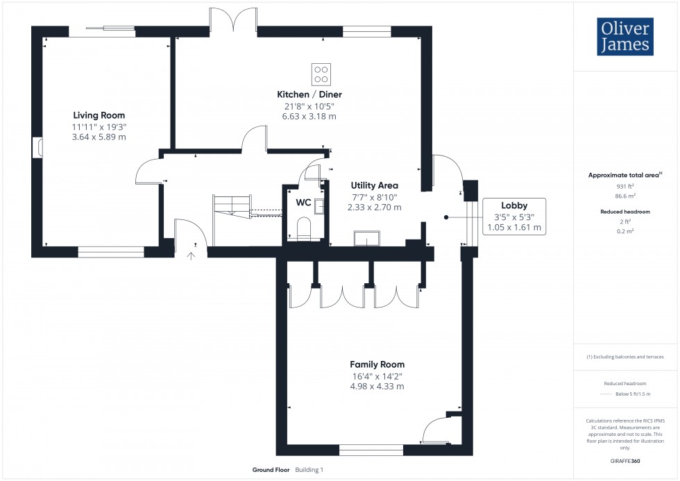Floorplan for Tawny Crescent, Hartford, PE29