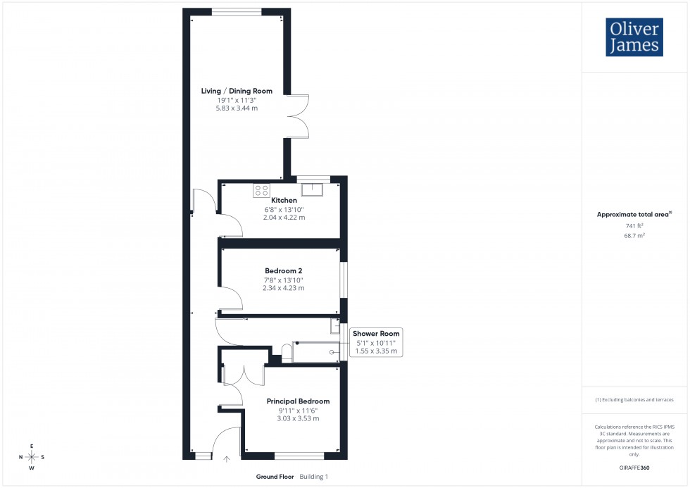 Floorplan for 19A Ambury Road, Huntingdon, PE29